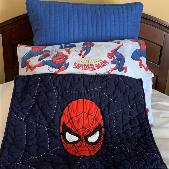 pottery barn spiderman sheets